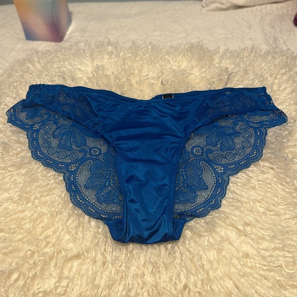VICTORIA'S SECRET | Very Sexy Satin & Lace Cheekini Panty Royal Blue - Picture 2 of 3